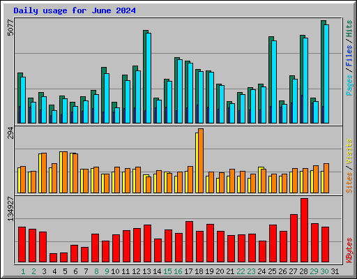 Daily usage for June 2024