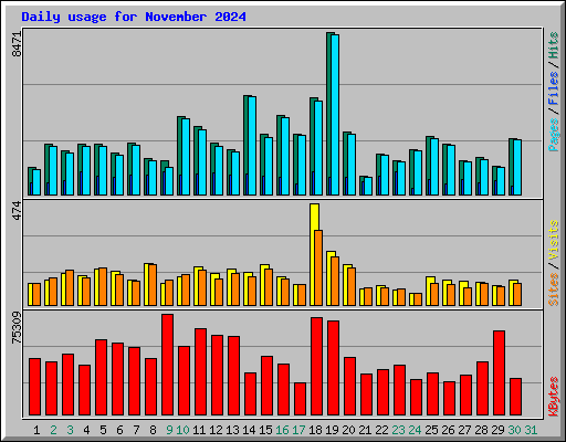 Daily usage for November 2024