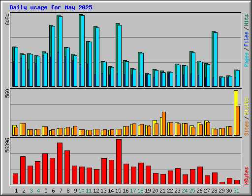 Daily usage for May 2025