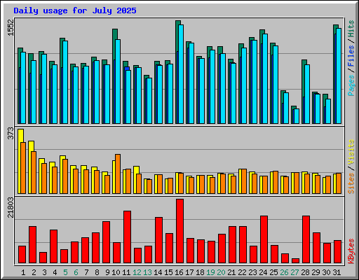 Daily usage for July 2025