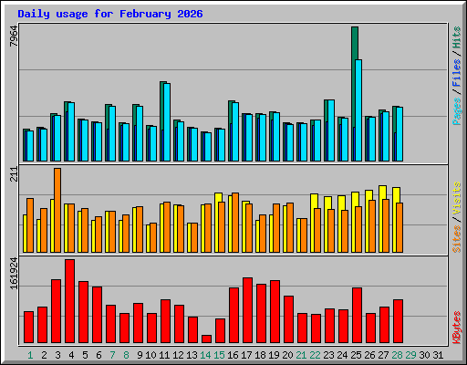 Daily usage for February 2026